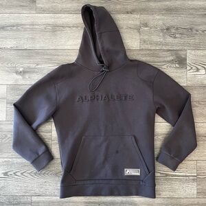 Alphalete Elements Men’s Hooded Sweatshirt Hoodie Gray Charcoal Medium FLAW